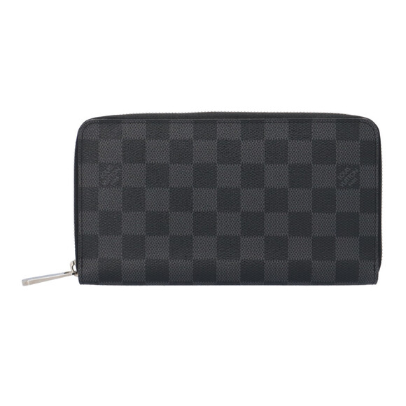 Louis Vuitton Zippy Organizer Damier Graphite Long Wallet Canvas N63077 Men...